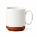Keramiktasse 350 ml Weiß Braun für Heißgetränke mit glatter Glasur
