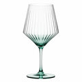 Weinglas 500 ml aus Glas transparent grün geripptes Stielglas