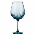 Weinglas 500 ml aus blauem Glas mit Rillenmuster