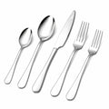 Besteckset 5-teilig Edelstahl Silber poliert für den Esstisch