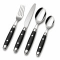 Besteckset 4-teilig 22 cm Edelstahl Schwarz glänzend für den Esstisch