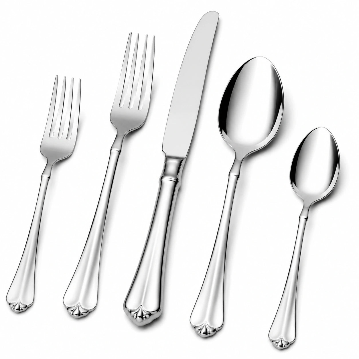 Besteckset 5-teilig Edelstahl Silber poliert für Tischgedeck