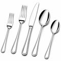 Besteckset 5-teilig Edelstahl Silber poliert für den Esstisch