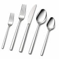 Besteckset 5-teilig aus Edelstahl Silber poliert für den Tisch